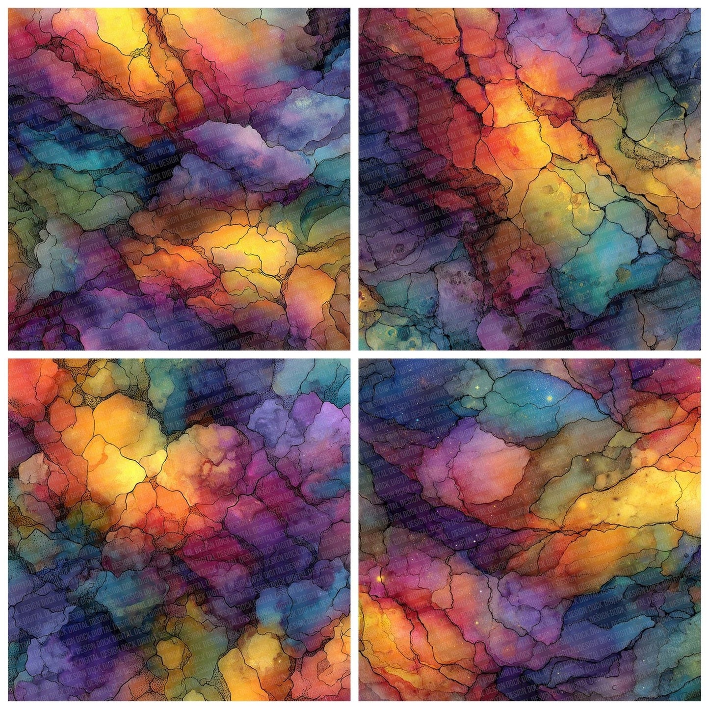 Cosmic Ink Veins Digital Paper Pack (DDD001274)
