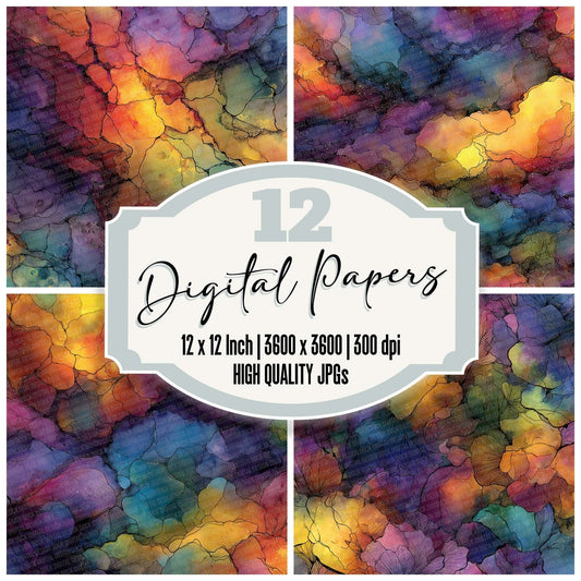 Cosmic Ink Veins Digital Paper Pack (DDD001274)