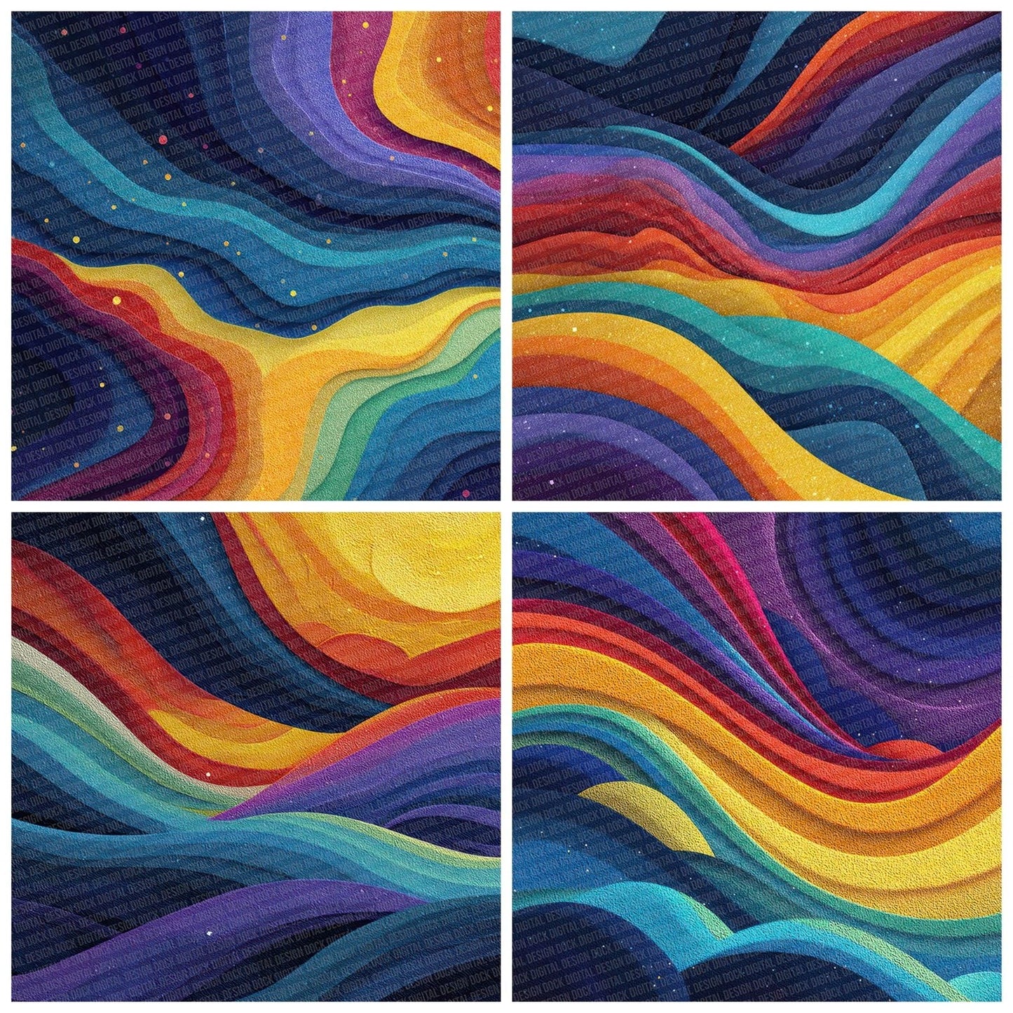 Cosmic Ribbon Flow Digital Paper Pack (DDD001283)