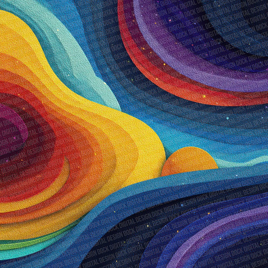 Cosmic Ribbon Flow Digital Paper Pack (DDD001283)