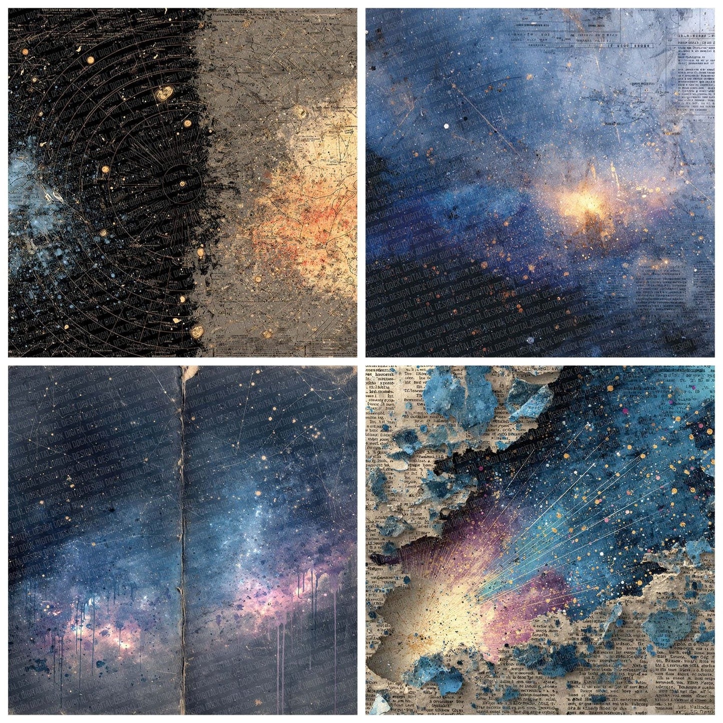 Cosmic Tear Layers Digital Paper Pack (DDD001287)