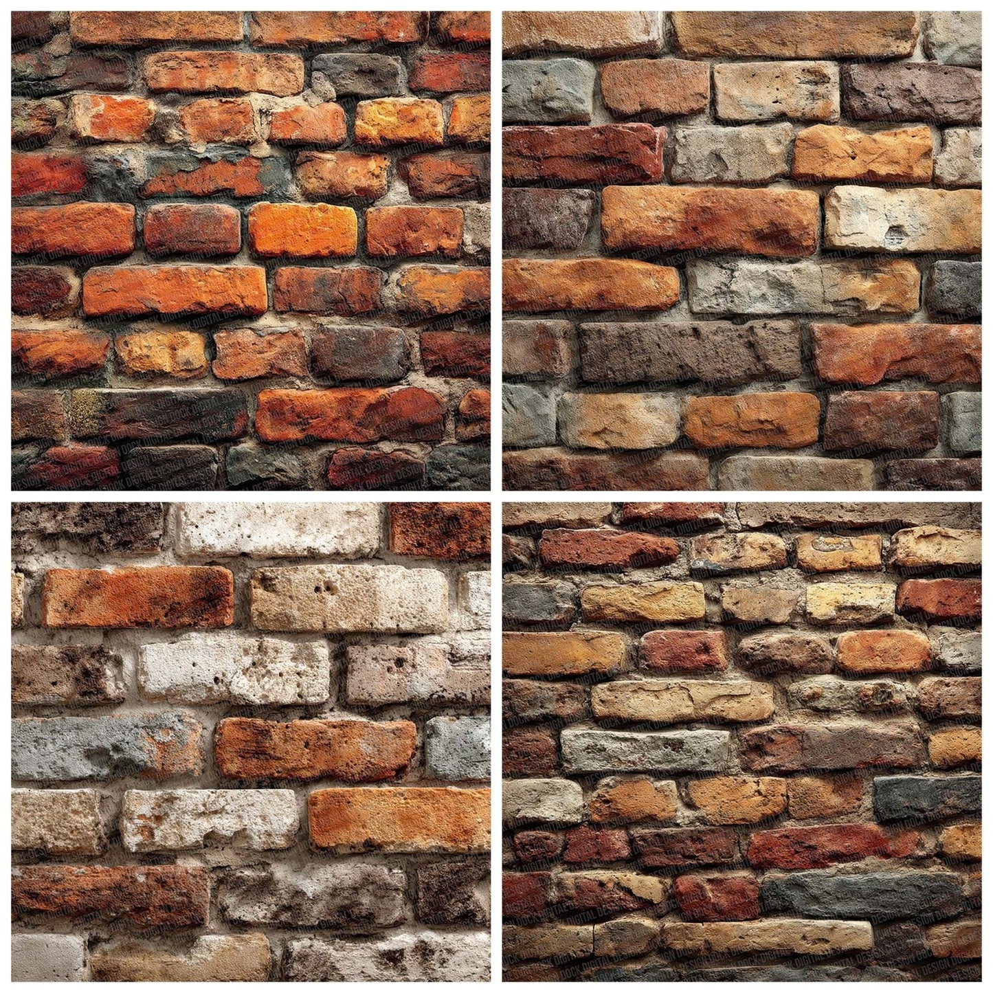 Cottage Rustic Brick Wall Digital Paper Pack (DDD001289)