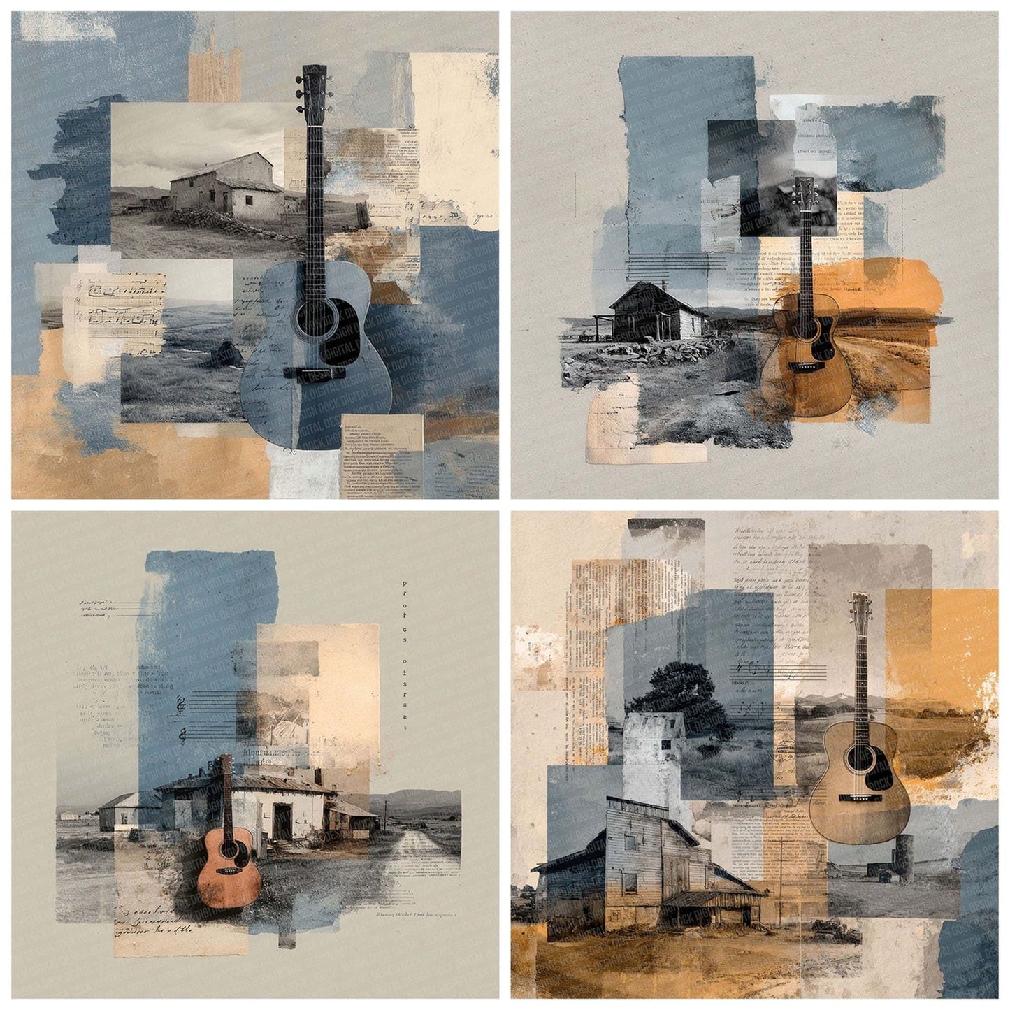 Country Song Moodboard Digital Paper Pack (DDD001292)