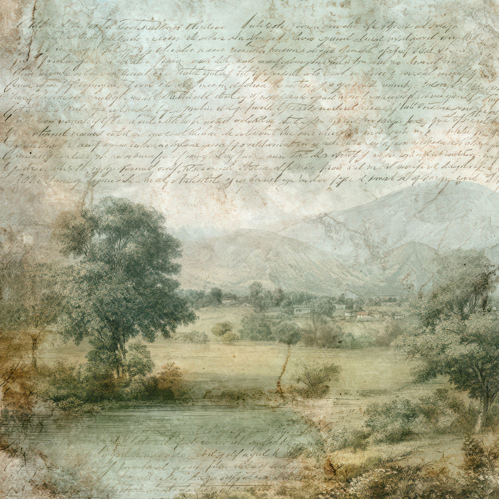 Countryside Script Paper Digital Paper Pack (DDD008817)
