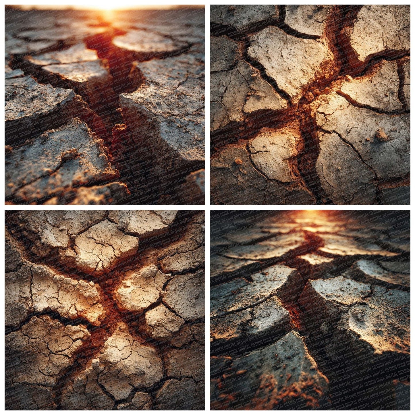 Cracked Earth Macro Digital Paper Pack (DDD001299)