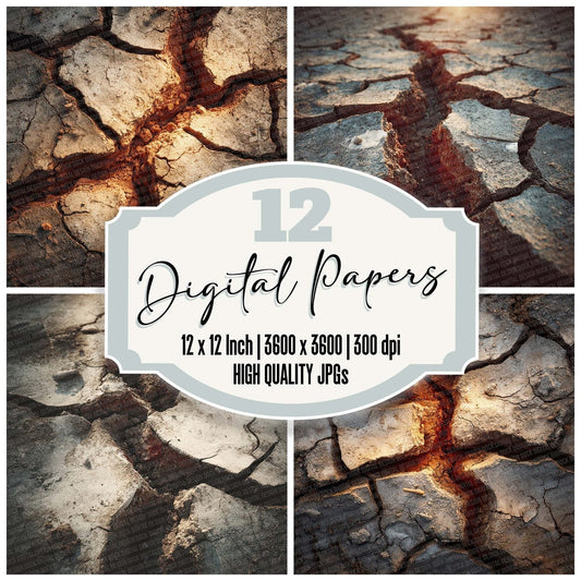 Cracked Earth Macro Digital Paper Pack (DDD001299)
