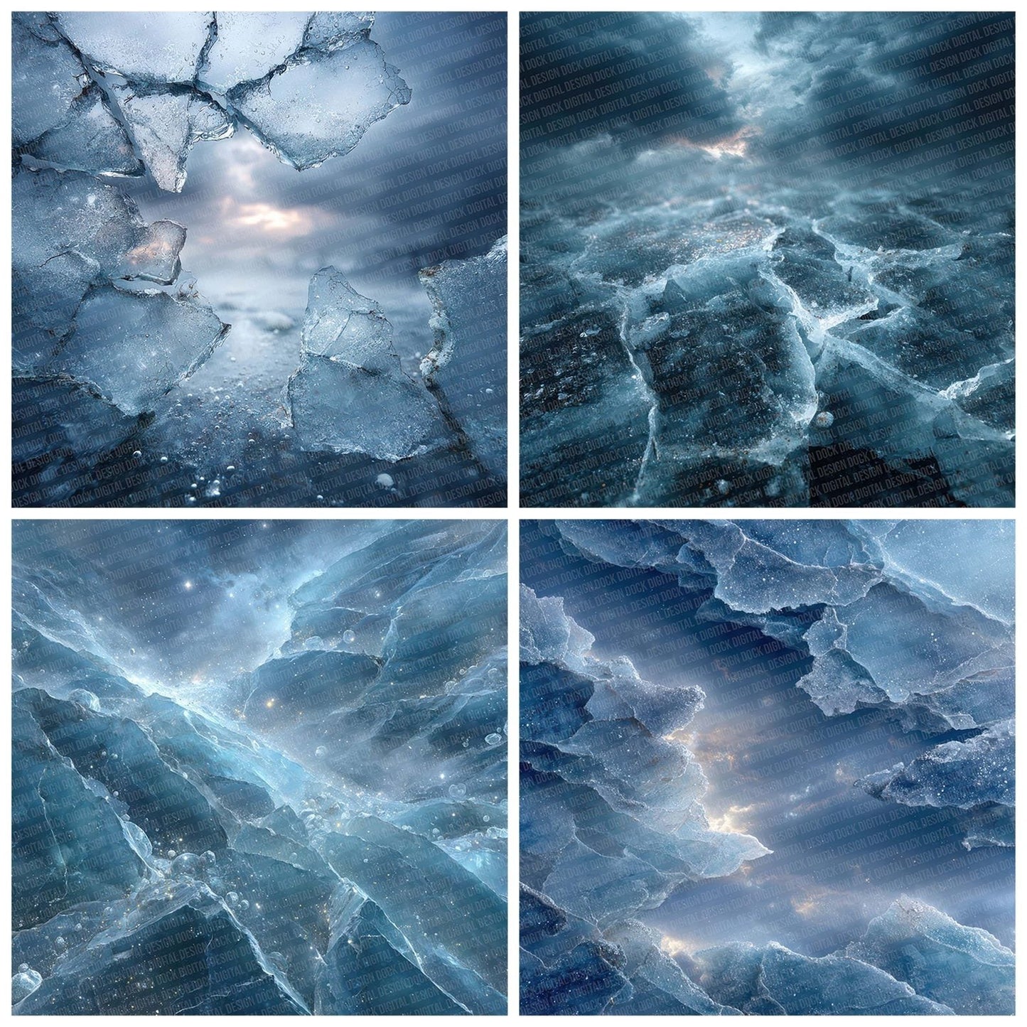 Cracked Ice Shards Digital Paper Pack (DDD001302)