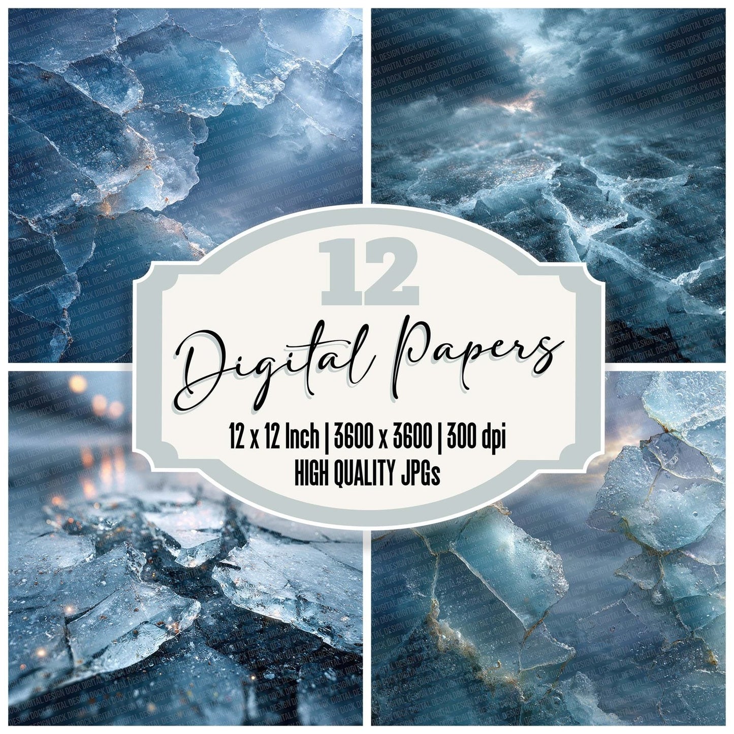 Cracked Ice Shards Digital Paper Pack (DDD001302)