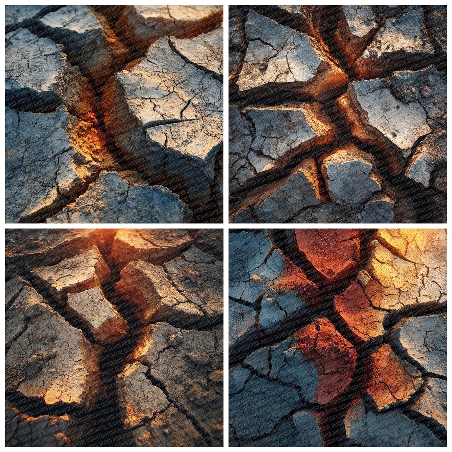 Cracked Mud Texture Digital Paper Pack (DDD001303)