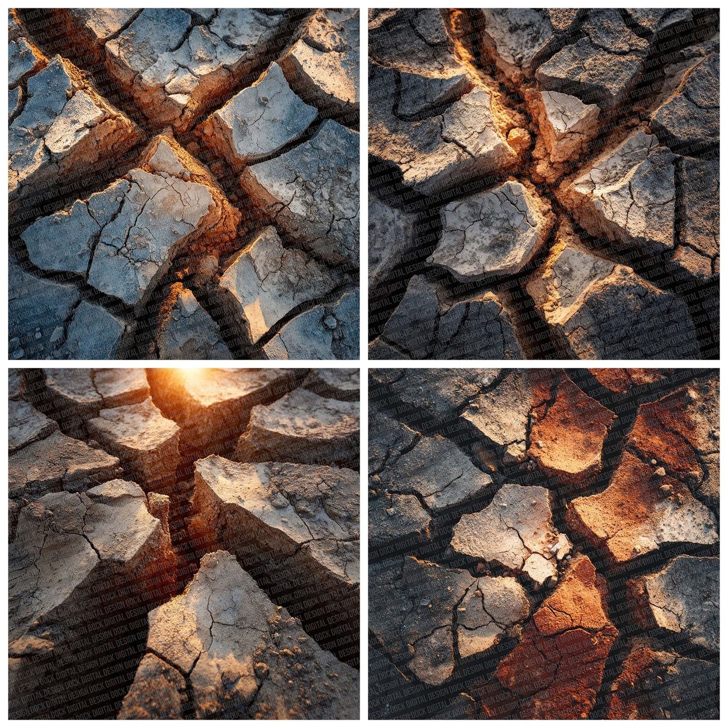 Cracked Mud Texture Digital Paper Pack (DDD001303)