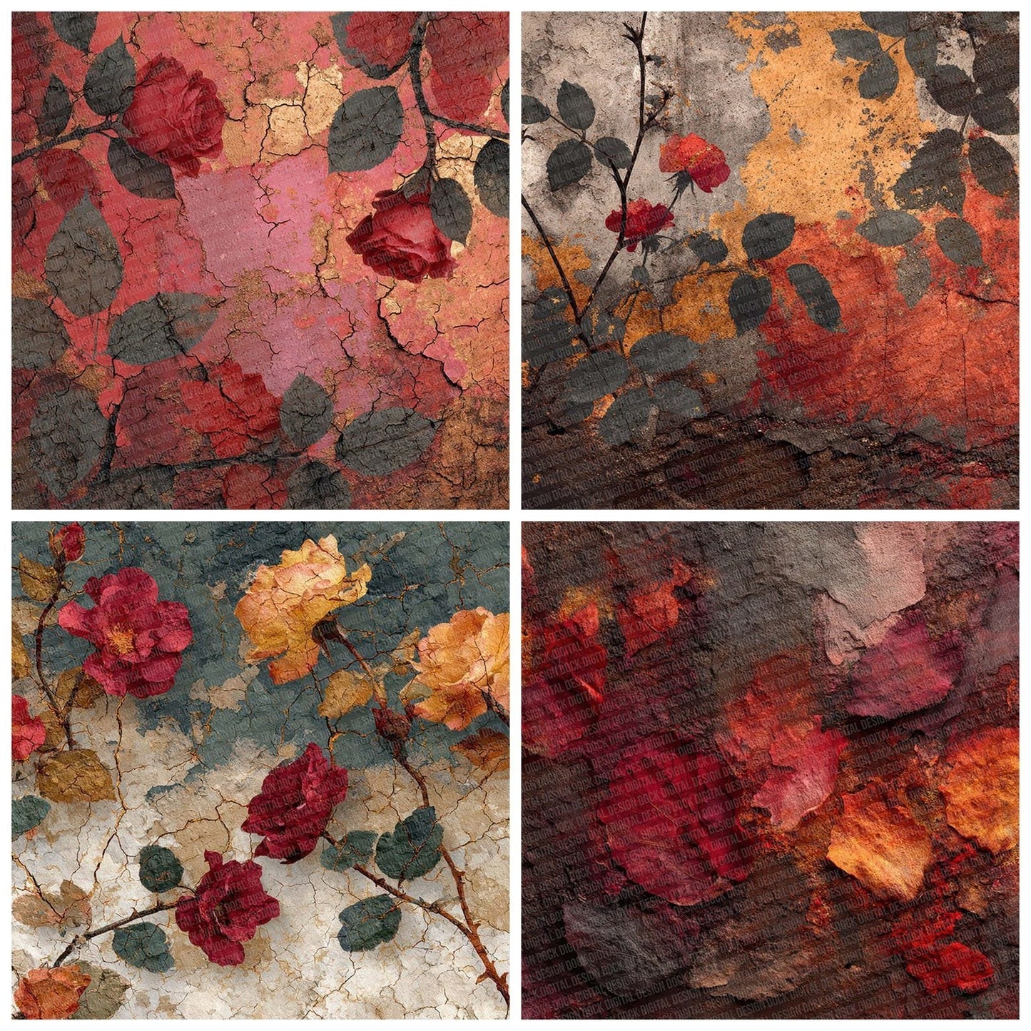 Cracked Rose Earth Digital Paper Pack (DDD001307)