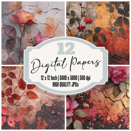 Cracked Rose Earth Digital Paper Pack (DDD001307)
