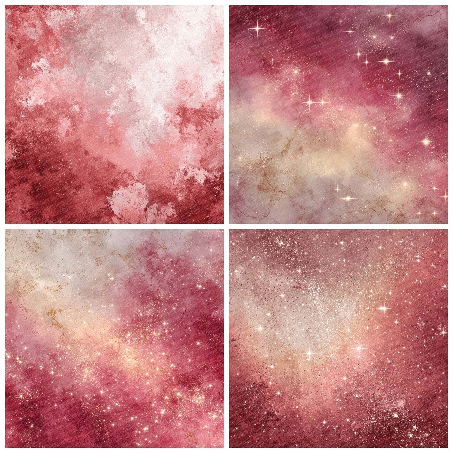 Cranberry Ivory Christmas Background Digital Paper Pack (DDD007634)