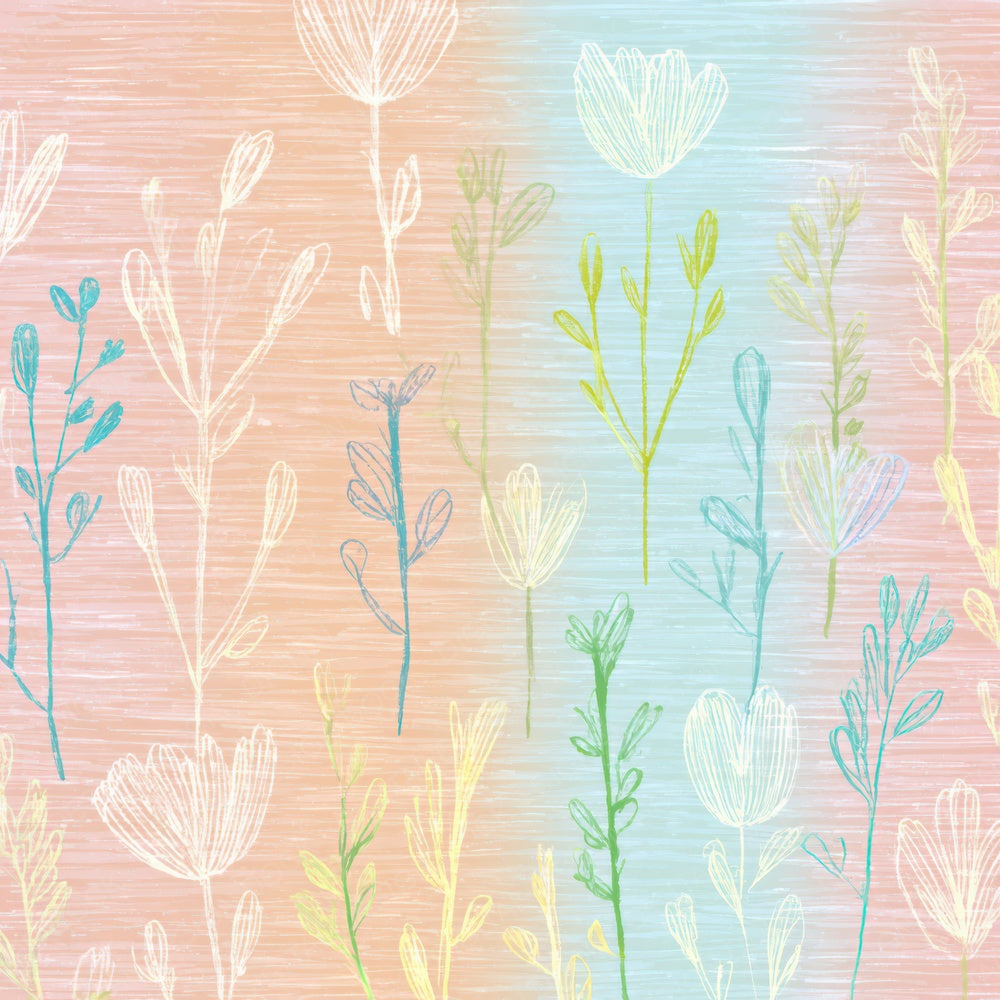 Crayon Wildflower Drawings Digital Paper Pack (DDD008549)