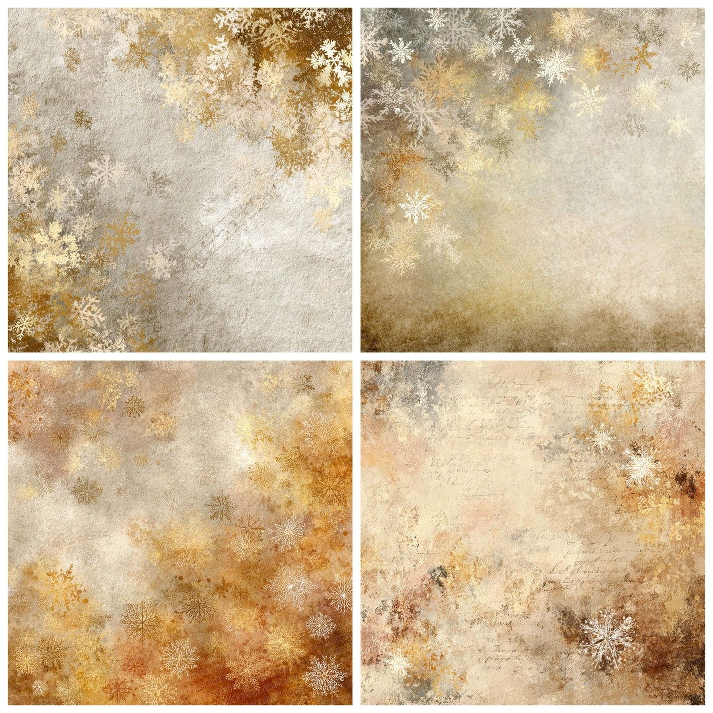 Cream Gold Christmas Background Digital Paper Pack (DDD007635)
