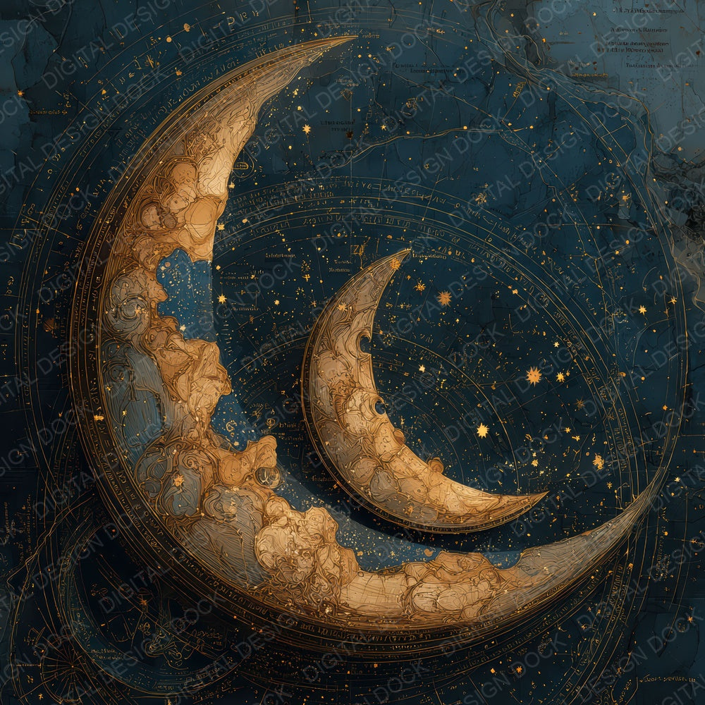 Crescent Moon Celestial Digital Paper Pack (DDD007636)