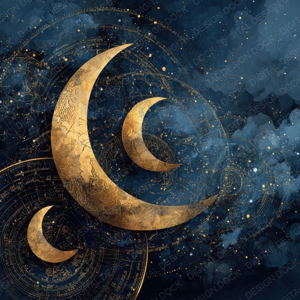 Crescent Moon Celestial Digital Paper Pack (DDD007636)