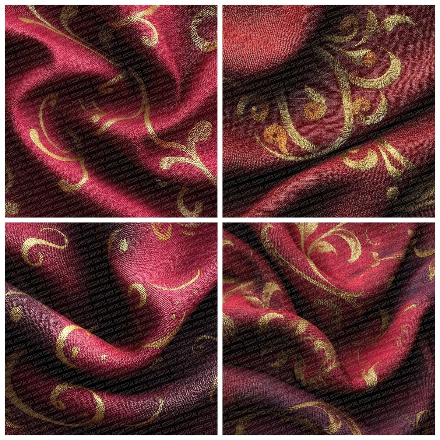 Crimson Velvet Swirl Digital Paper Pack (DDD001343)