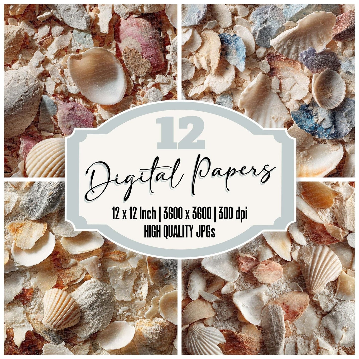 Crushed Shell Texture Digital Paper Pack (DDD001354)