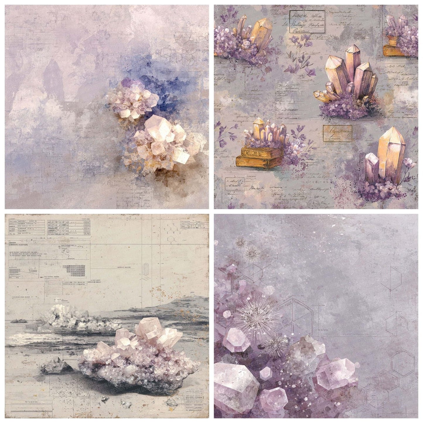 Crystal Mineral Notes Wash Digital Paper Pack (DDD001359)