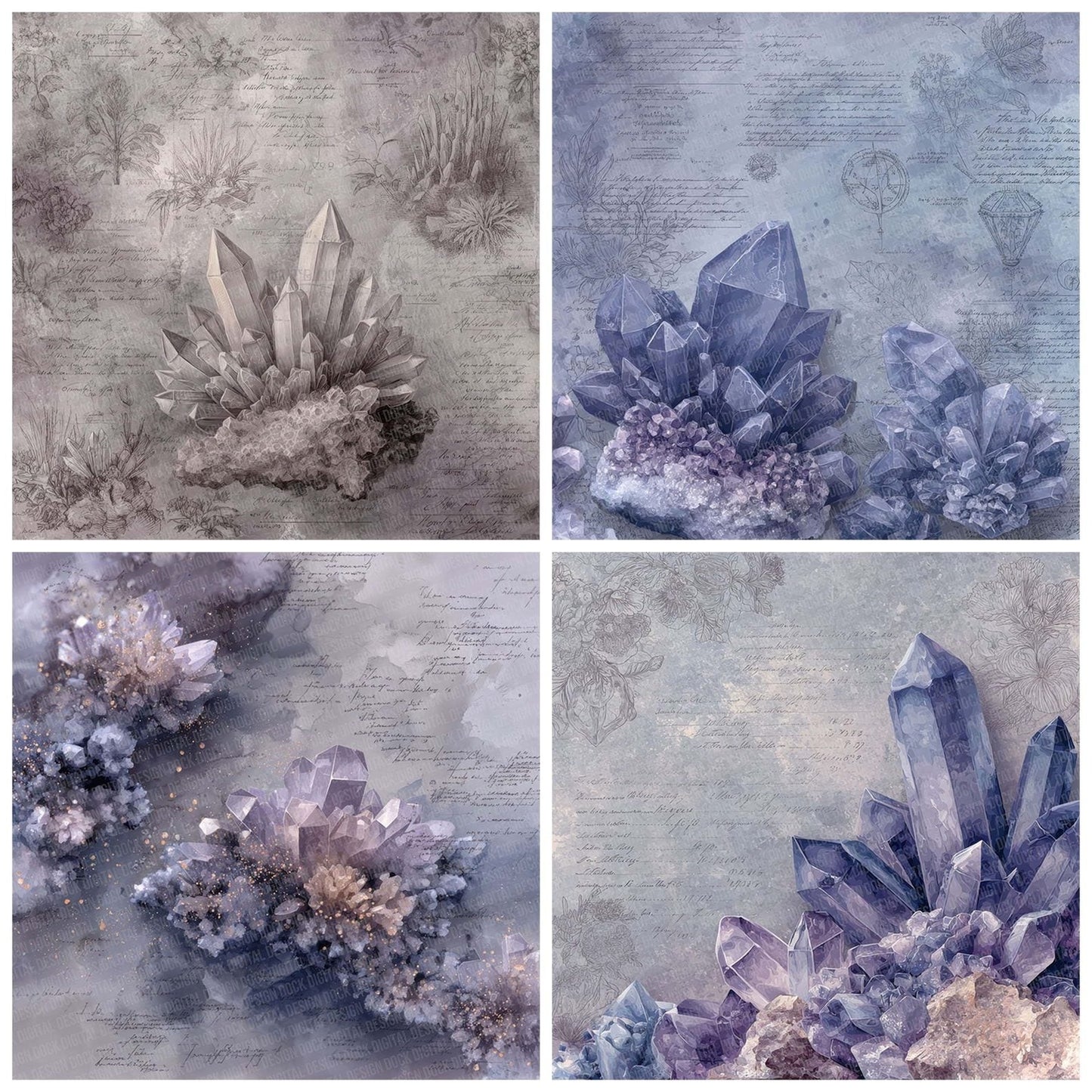 Crystal Mineral Notes Wash Digital Paper Pack (DDD001359)