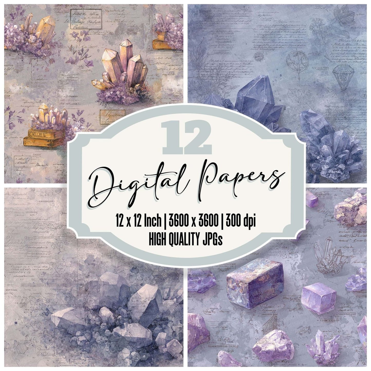 Crystal Mineral Notes Wash Digital Paper Pack (DDD001359)