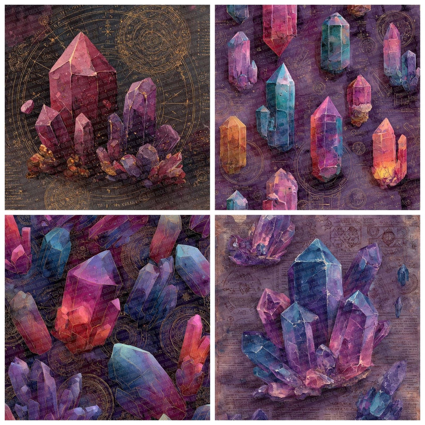 Crystal Plum Alchemy Digital Paper Pack (DDD007640)