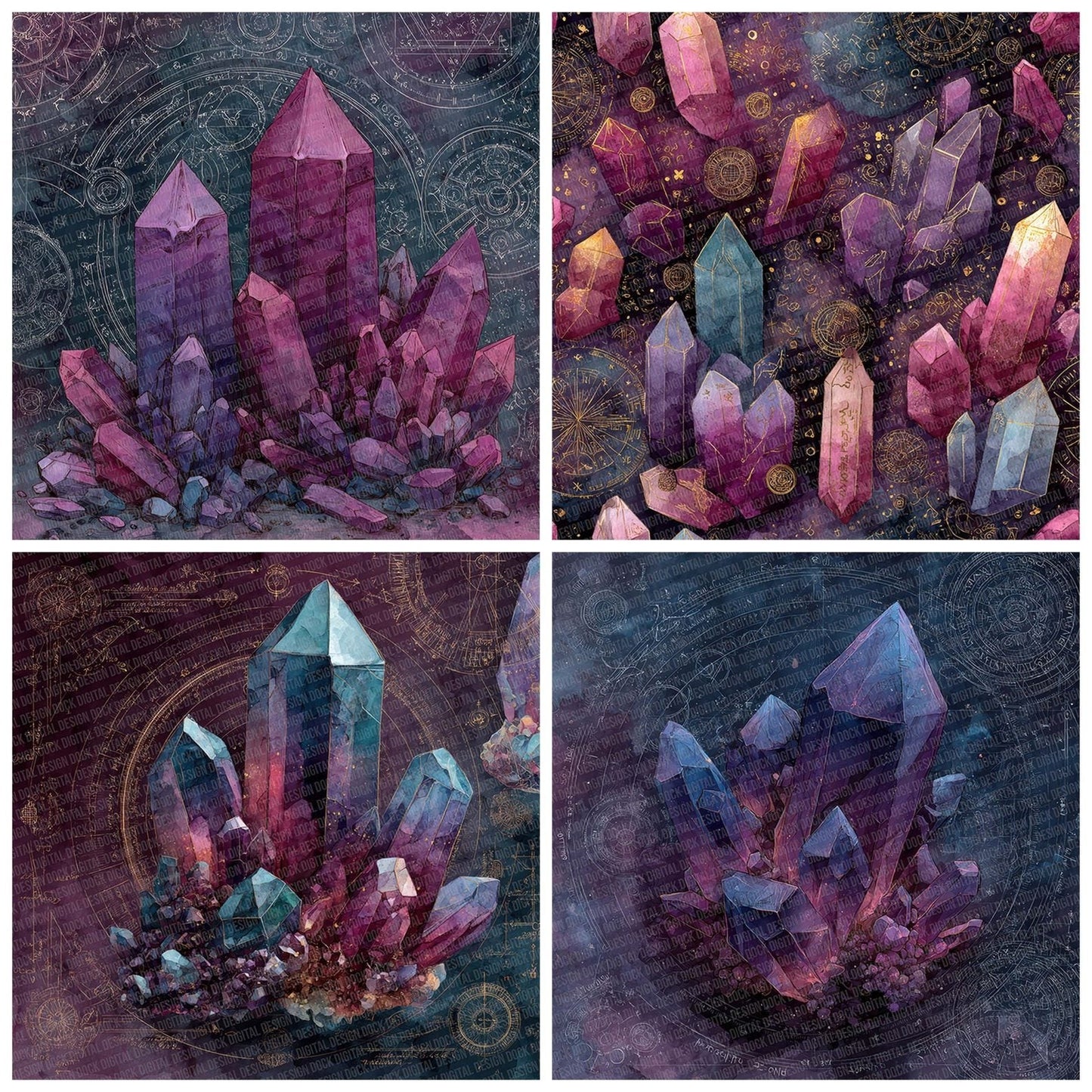 Crystal Plum Alchemy Digital Paper Pack (DDD007640)