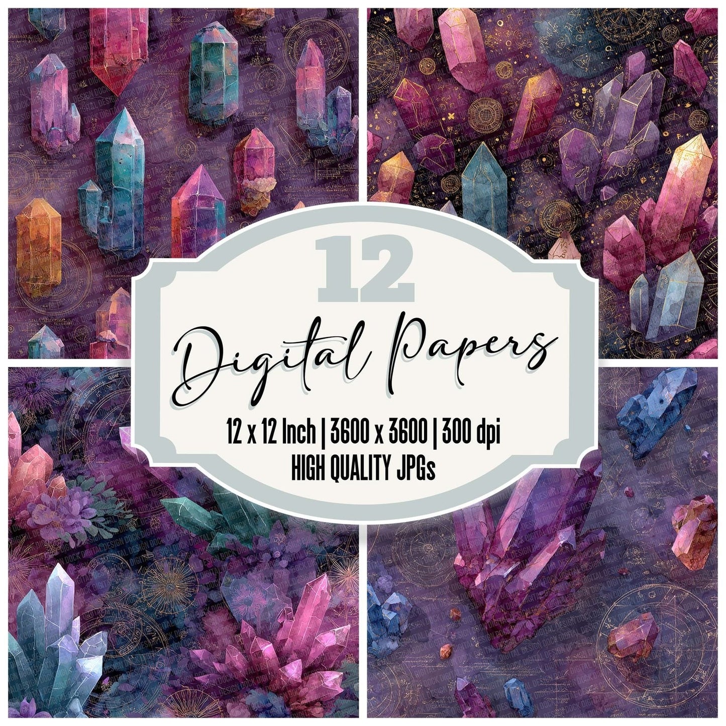 Crystal Plum Alchemy Digital Paper Pack (DDD007640)
