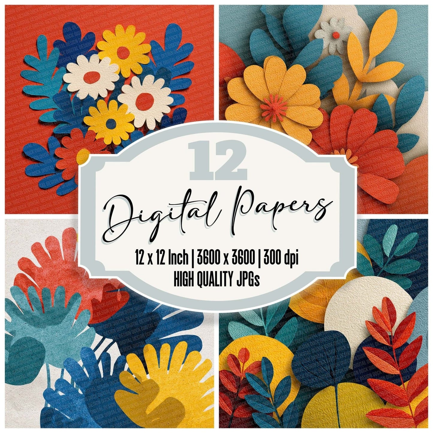 Cut Paper Botanicals Digital Paper Pack (DDD001366)
