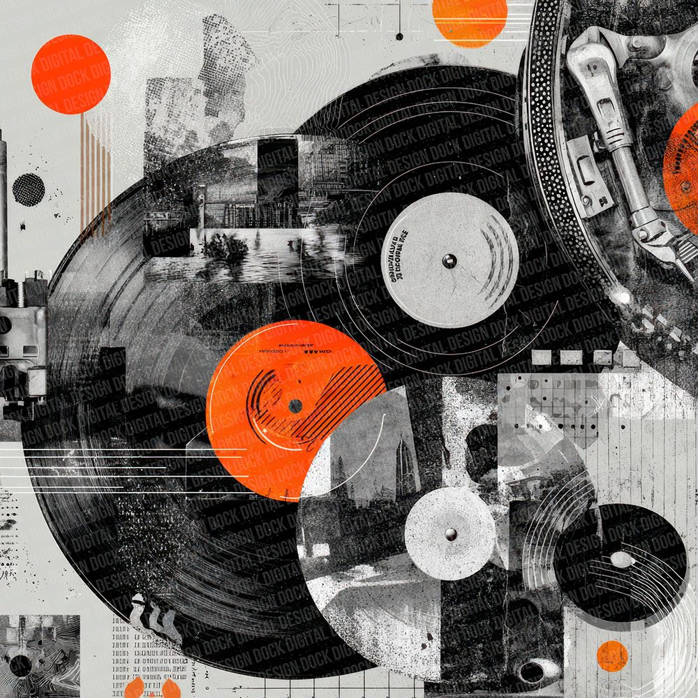 DJ Vinyl Moodboard Digital Paper Pack (DDD001380)