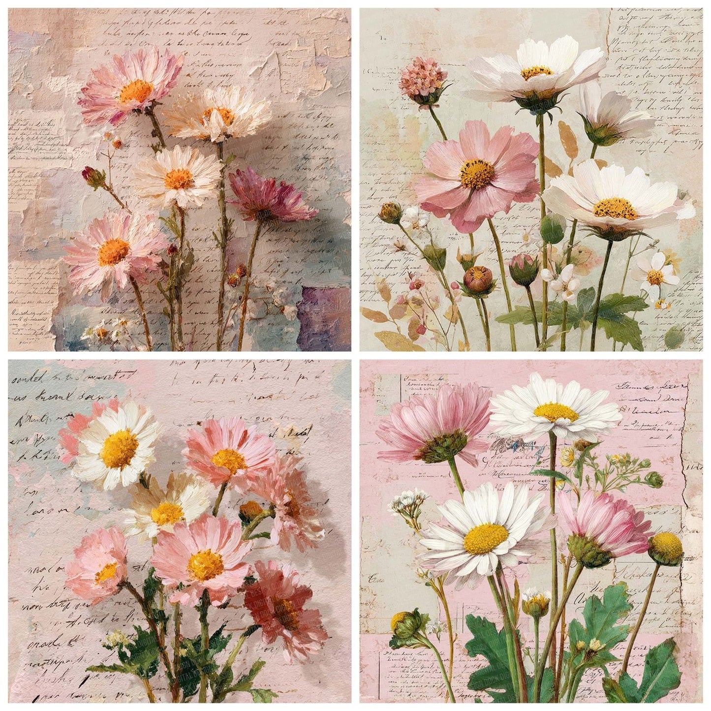 Daisy Botanical Note Digital Paper Pack (DDD007641)