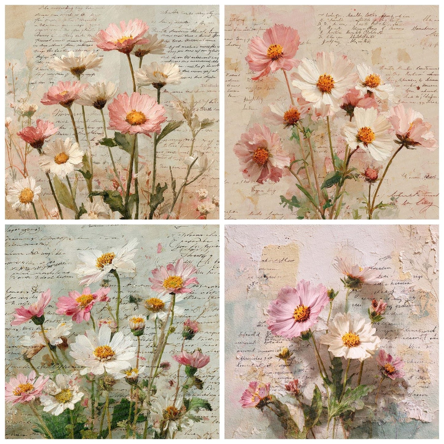 Daisy Botanical Note Digital Paper Pack (DDD007641)