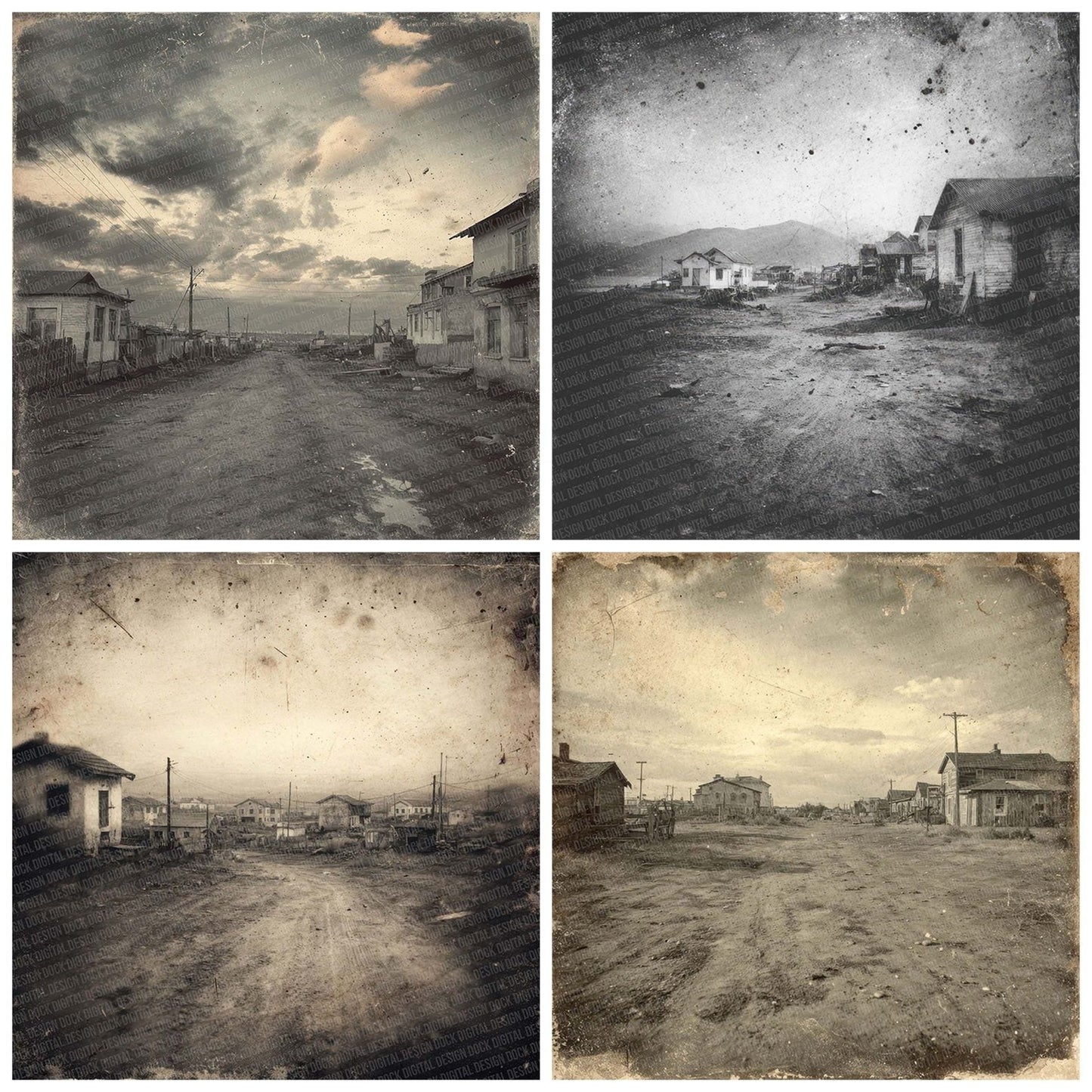 Damaged Town Outskirts Digital Paper Pack (DDD001392)