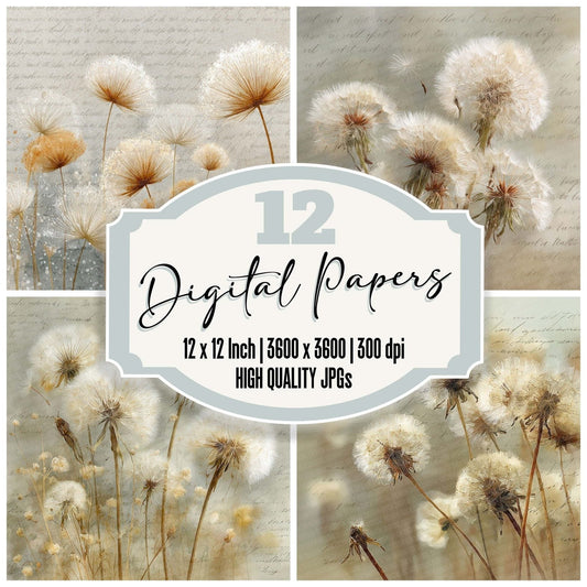 Dandelion Wish Drift Digital Paper Pack (DDD007643)
