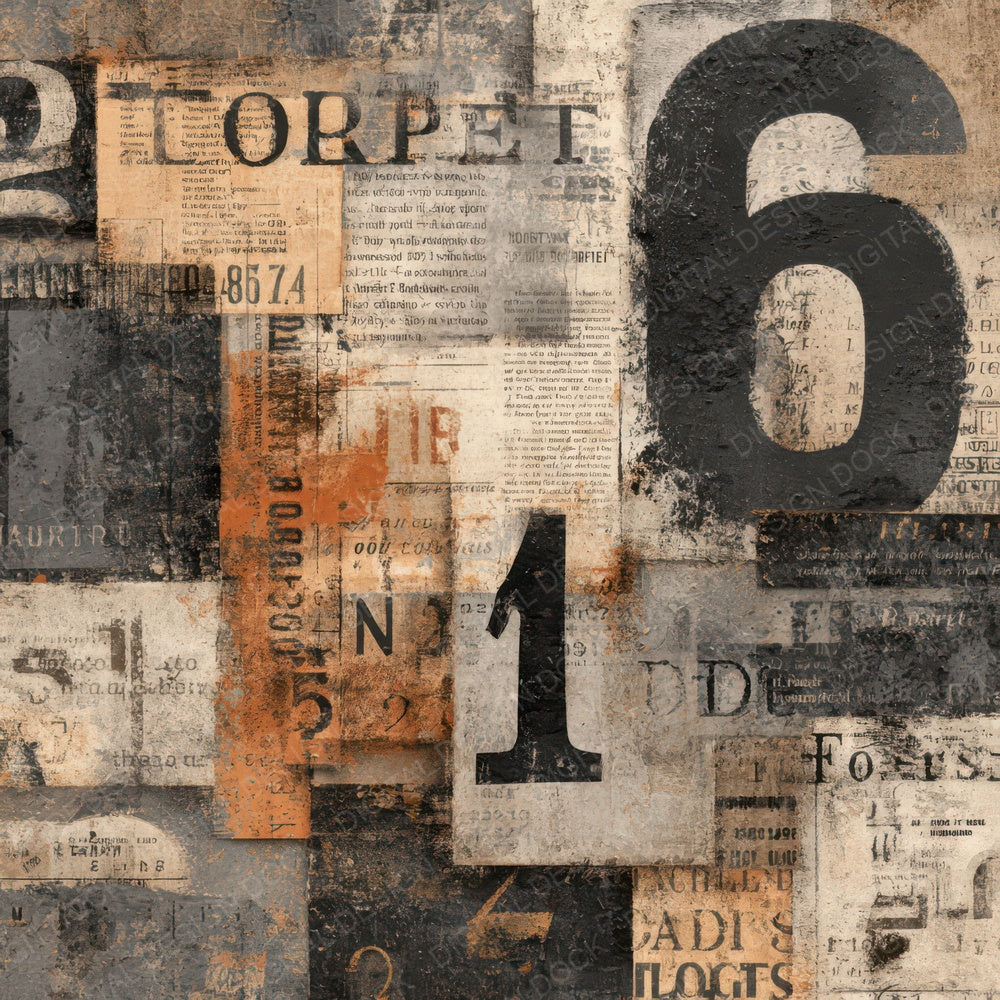 Dark Ephemera Typography Background Digital Paper Pack (DDD007830)