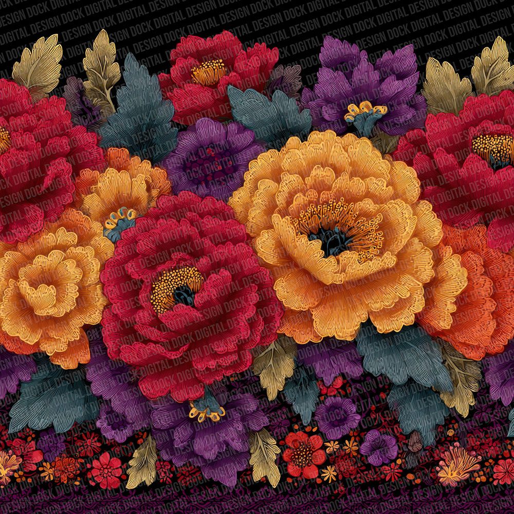 Day Of Dead Florals Digital Paper Pack (DDD001407)