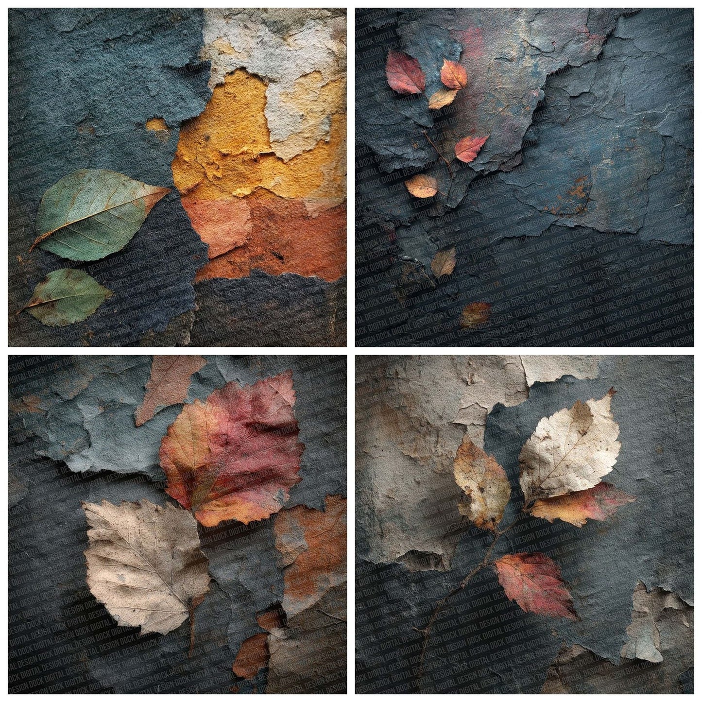 Dead Leaf Grunge Digital Paper Pack (DDD001409)