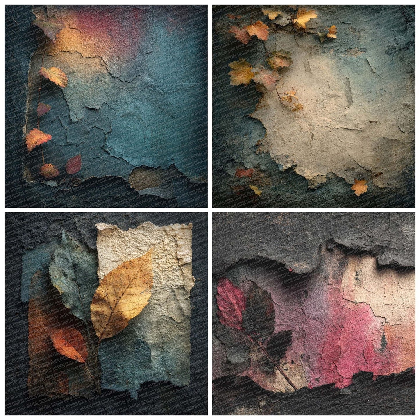 Dead Leaf Grunge Digital Paper Pack (DDD001409)