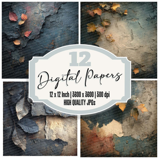 Dead Leaf Grunge Digital Paper Pack (DDD001409)