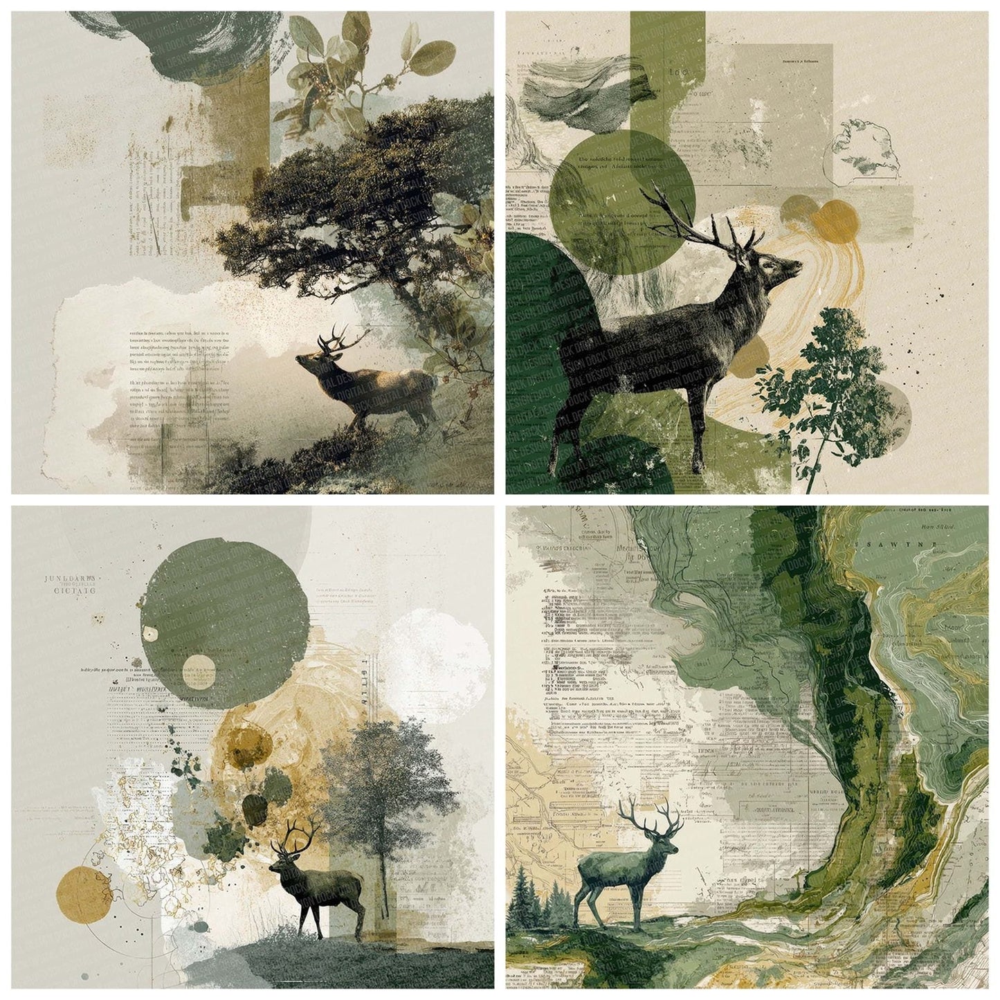 Deer Travel Journal Digital Paper Pack (DDD001430)