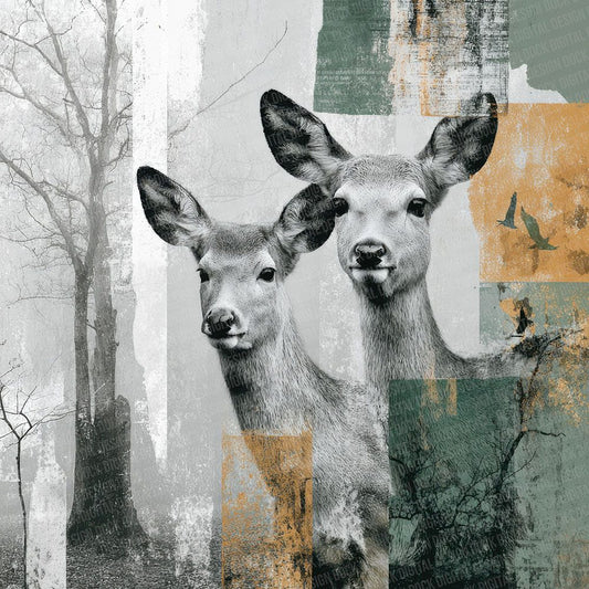 Deer Woodland Moodboard Digital Paper Pack (DDD001431)