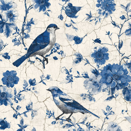 Delft Bird Pattern Digital Paper Pack (DDD008389)