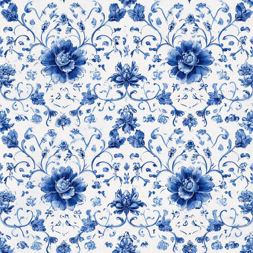 Delft Floral Tile Digital Paper Pack (DDD008370)