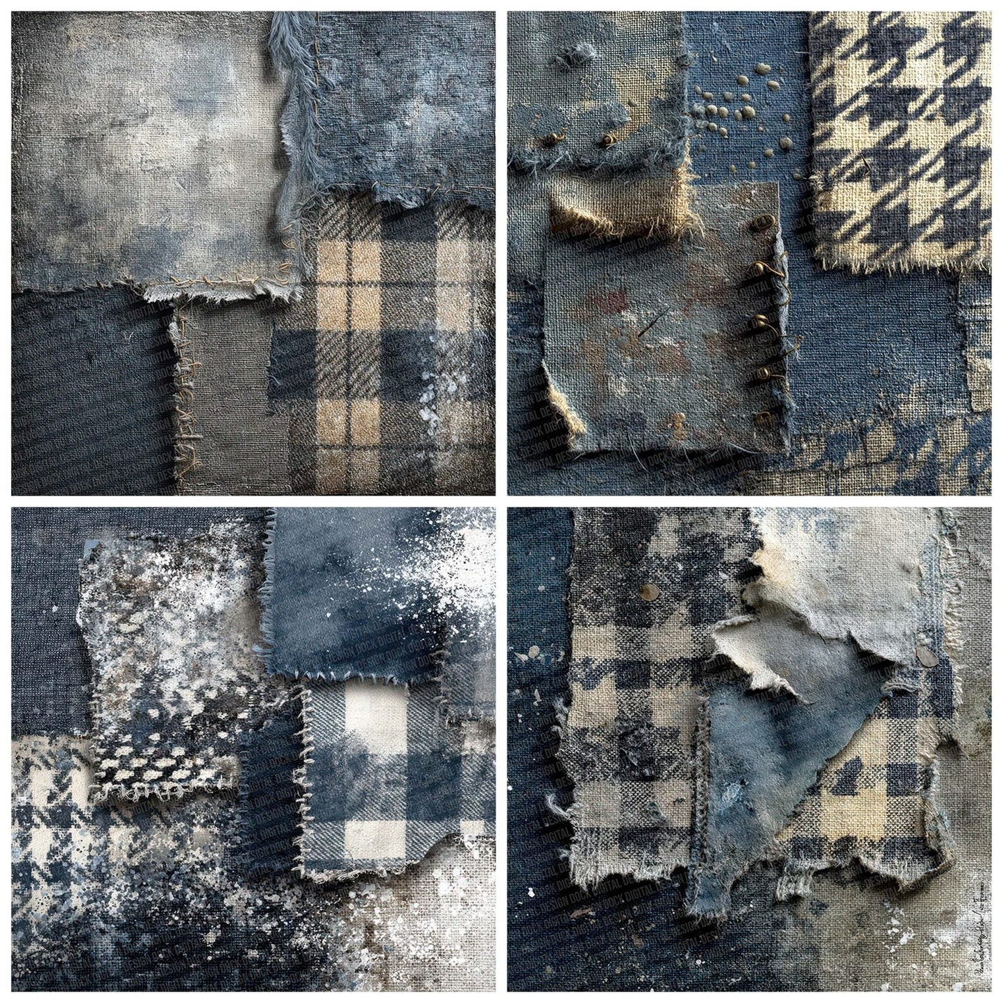 Denim Houndstooth Layers Digital Paper Pack (DDD001437)