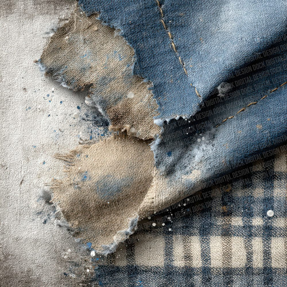 Denim Houndstooth Layers Digital Paper Pack (DDD001437)