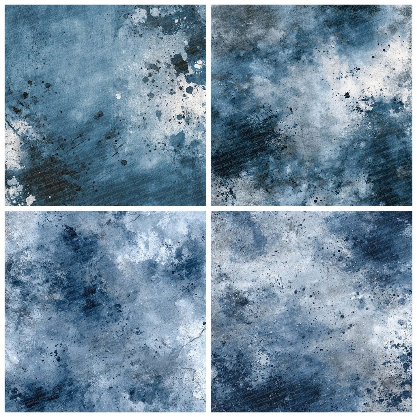 Denim Ink Splash Digital Paper Pack (DDD001438)