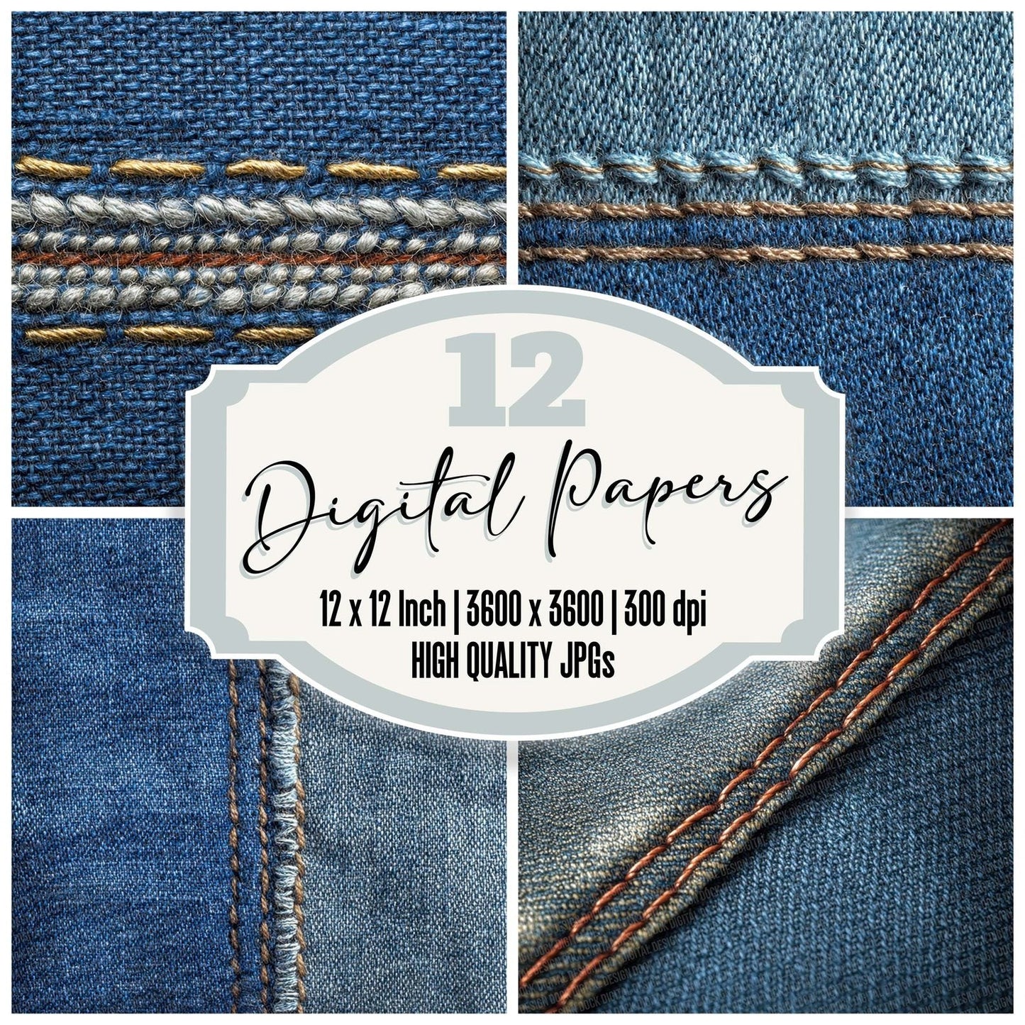 Denim Weave Texture Digital Paper Pack (DDD001443)