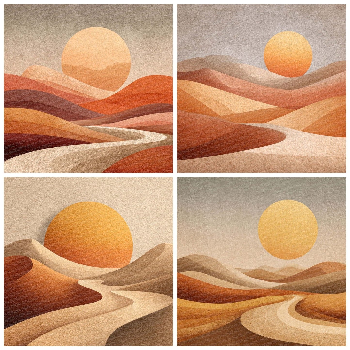 Desert Dune Boho Landscape Digital Paper Pack (DDD001448)