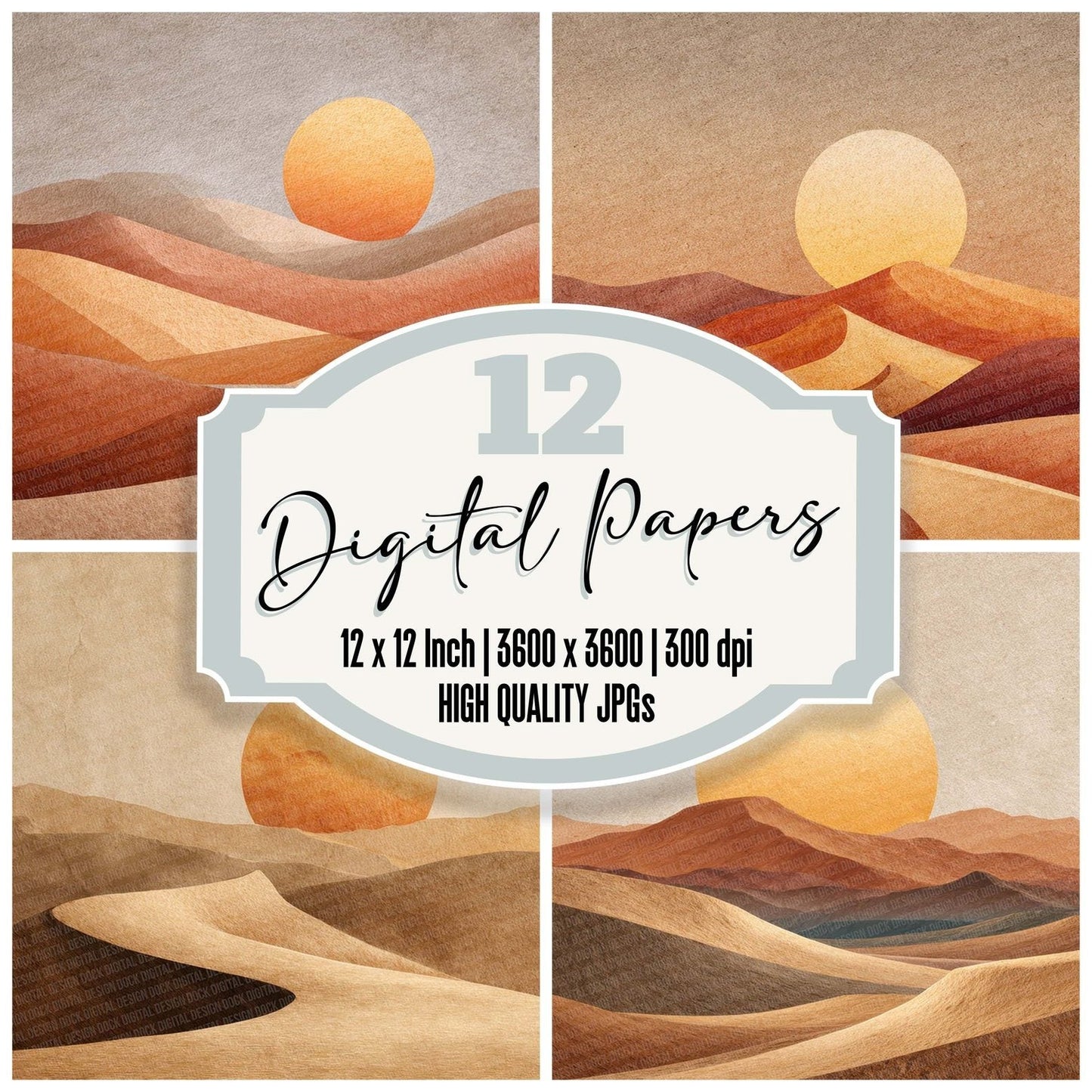 Desert Dune Boho Landscape Digital Paper Pack (DDD001448)